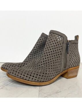 Lucky Brand Basel Laser Cut Leather Gray Bootie 6M